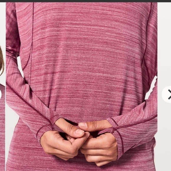 Lululemon set to sweat long sleeve size 4  heathered ruby red - Picture 3 of 10